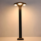 Modern Black Square Solar LED Outdoor Path Lights for Garden and Driveway Pathways