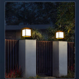 Modern Black Square Solar Post Lamp Waterproof Outdoor LED Pillar Light for Garden and Patio
