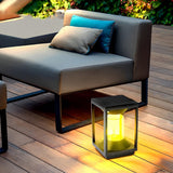 Modern Black Square Solar Powered Fence Post Light Waterproof LED Garden Lantern
