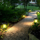 Modern Black Square Solar Powered Fence Post Light Waterproof LED Garden Lantern
