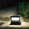 Modern Black Square Solar Powered LED Fence Post Cap Lights for Outdoor Garden Path and Deck Lighting