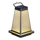 Modern Black Square Solar Powered LED Outdoor Lantern for Garden and Patio