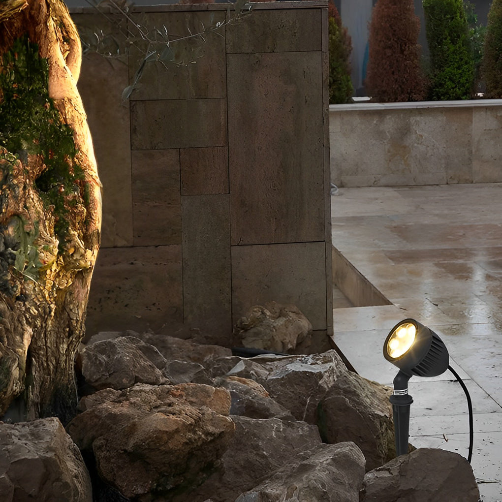 Modern Black Waterproof LED Landscape Spotlight Adjustable Outdoor Garden Path Light 6W