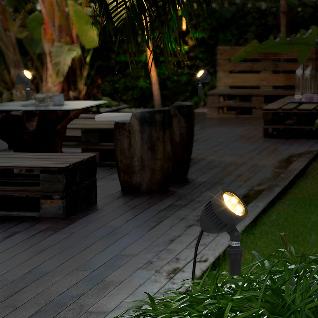 Modern Black Waterproof LED Landscape Spotlight Adjustable Outdoor Garden Path Light 6W