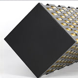 Modern Black Waterproof LED Lawn Light with Retro Grid Design for Outdoor Pathway and Garden