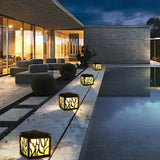 Modern Black Waterproof LED Outdoor Post Light Stainless Steel Imitation Marble Fence Garden Lamp