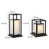 Modern Black Waterproof LED Solar Fence Post Lights Outdoor Pillar Lamp for Patio Garden