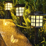 Modern Black Waterproof LED Solar Powered Outdoor Pathway Lights for Garden Landscape Decoration