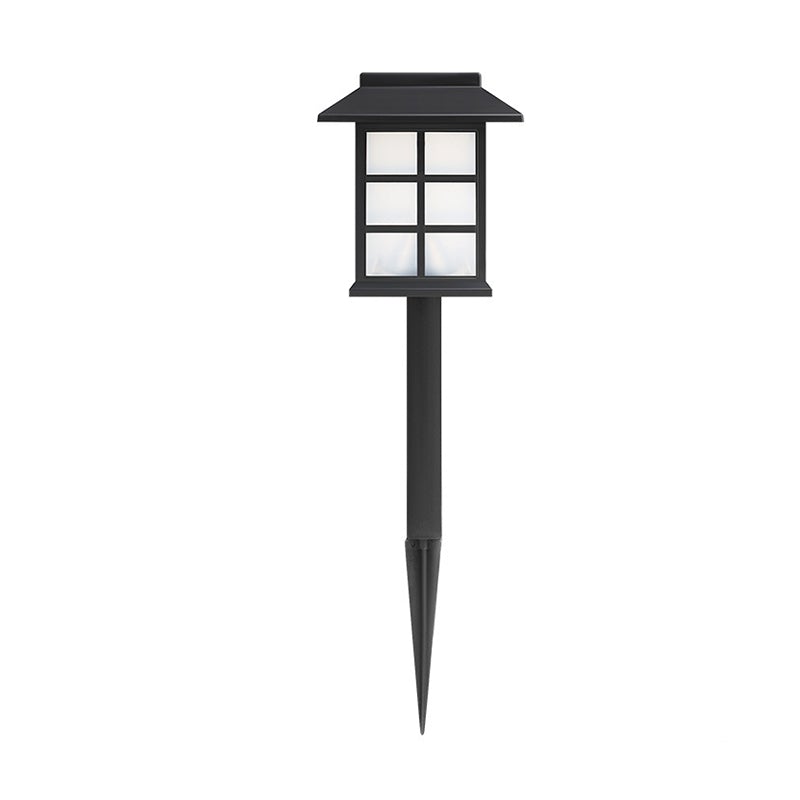Modern Black Waterproof LED Solar Powered Outdoor Pathway Lights for Garden Landscape Decoration