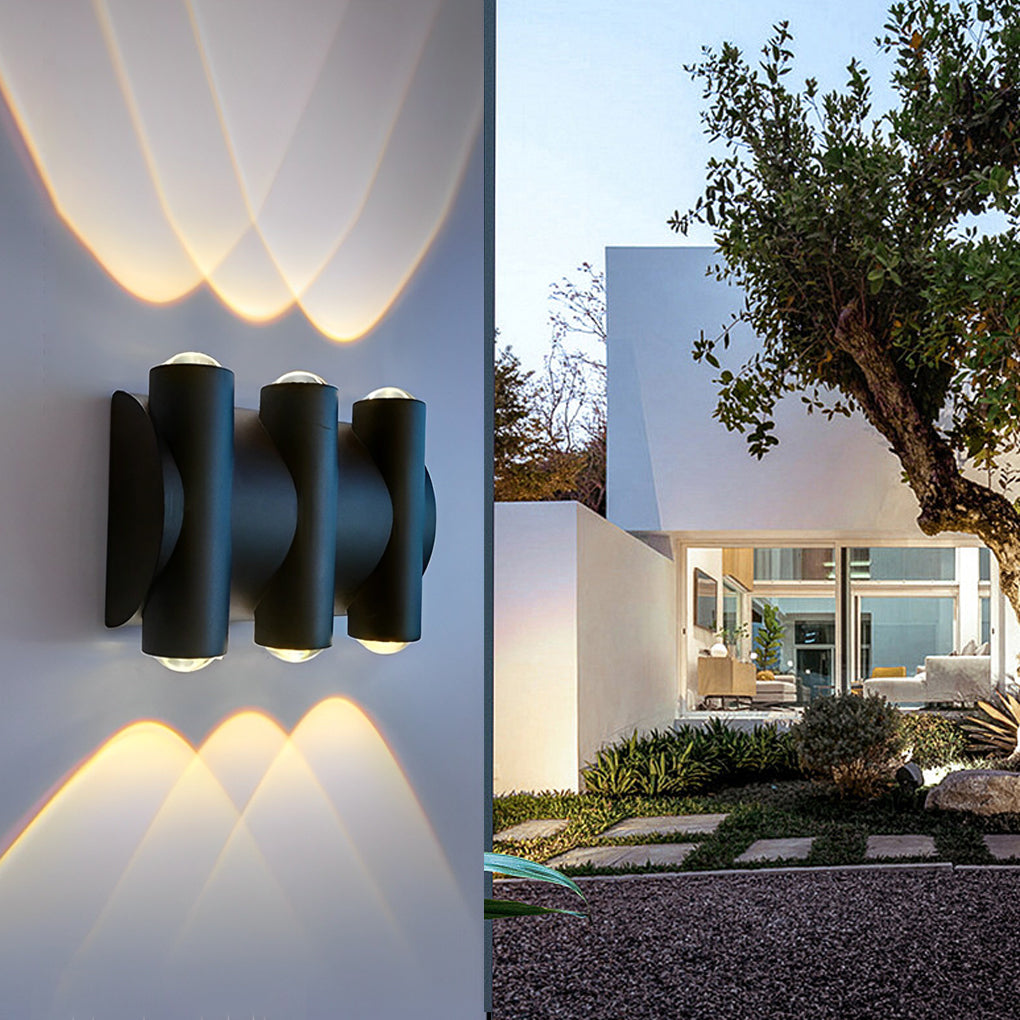 Modern Black Waterproof LED Up and Down Outdoor Wall Washer Light for Garden and Balcony