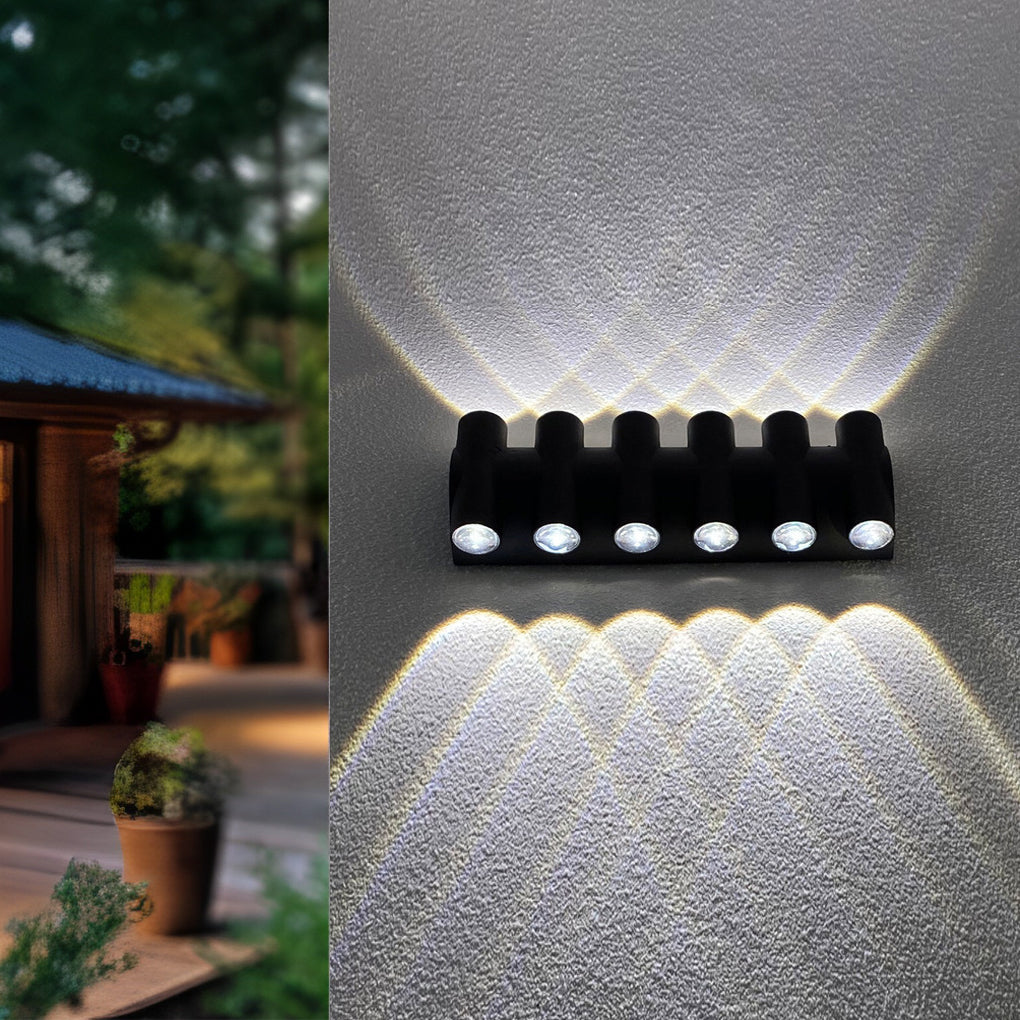 Modern Black Waterproof LED Up and Down Outdoor Wall Washer Light for Garden and Balcony