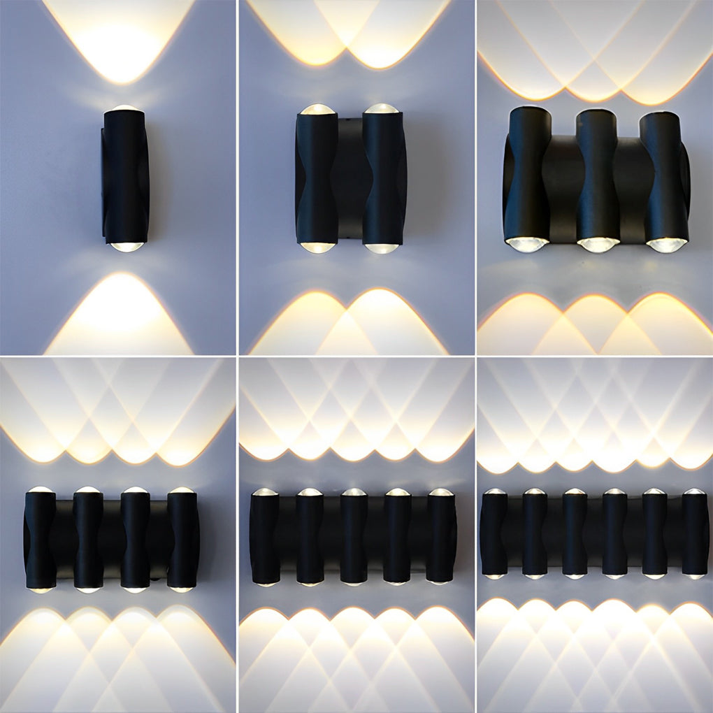 Modern Black Waterproof LED Up and Down Outdoor Wall Washer Light for Garden and Balcony