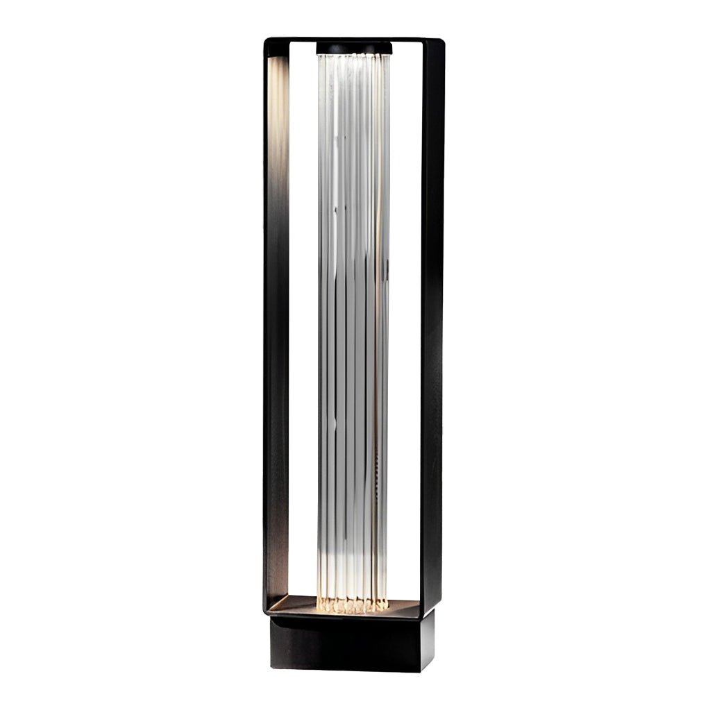 Modern Black Waterproof Solar LED Path Light for Outdoor Garden and Lawn