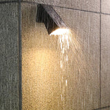 Modern Black Waterproof Solar LED Wall Sconce with 90 Degree Adjustable Light Head