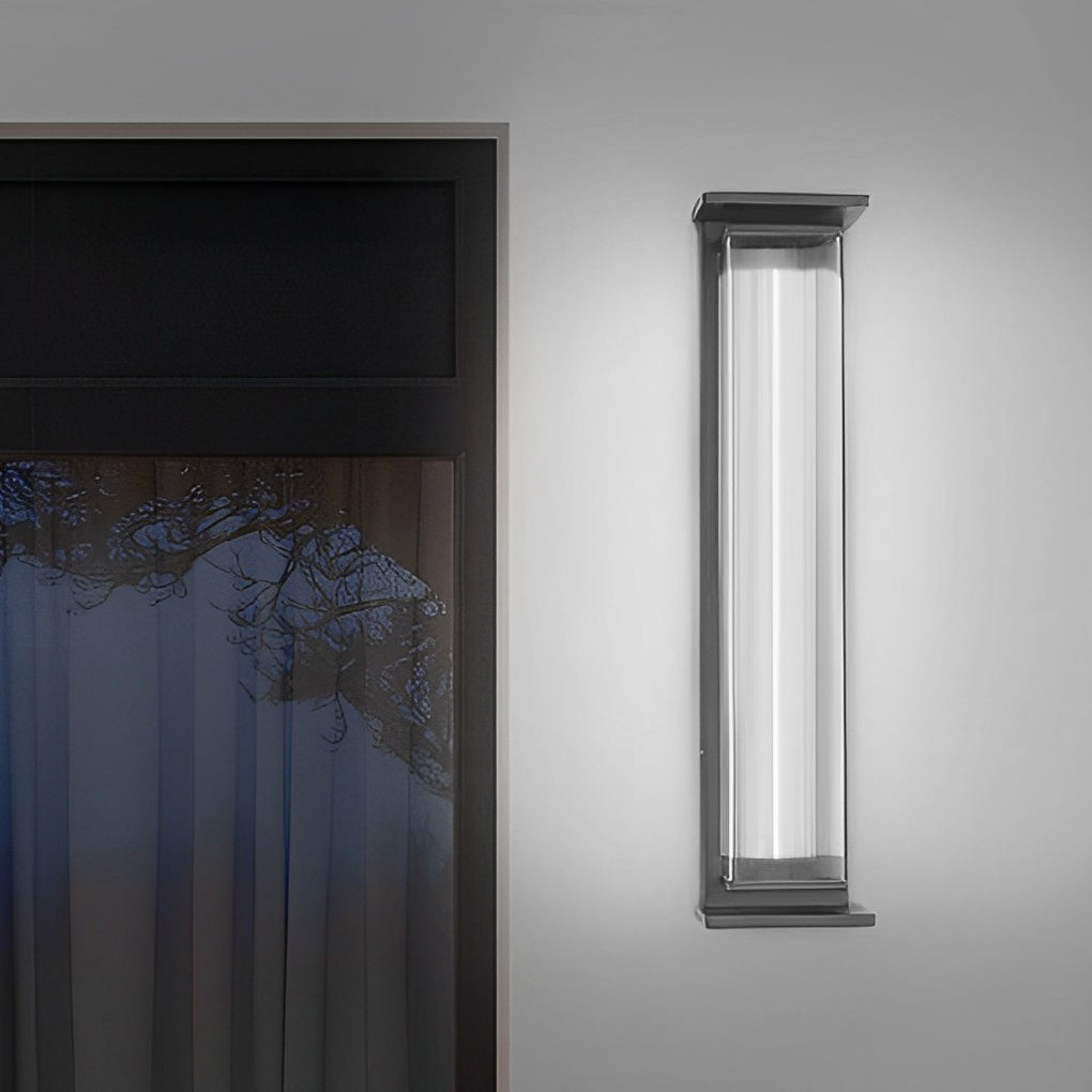 Modern Black Waterproof Strip LED Outdoor Wall Sconce Lighting for Garden and Villa