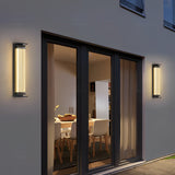 Modern Black Waterproof Strip LED Outdoor Wall Sconce Lighting for Garden and Villa