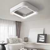 Low Profile Bladeless Ceiling Fan with Dimmable LED Light and Quiet Inverter Motor