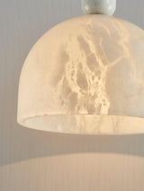 Modern Blair Alabaster Hanging Light with Brass Details and Natural Stone Shade for Kitchen