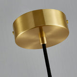 Modern Blair Alabaster Hanging Light with Brass Details and Natural Stone Shade for Kitchen