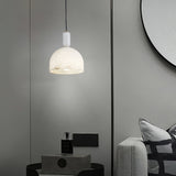 Modern Blair Alabaster Hanging Light with Brass Details and Natural Stone Shade for Kitchen