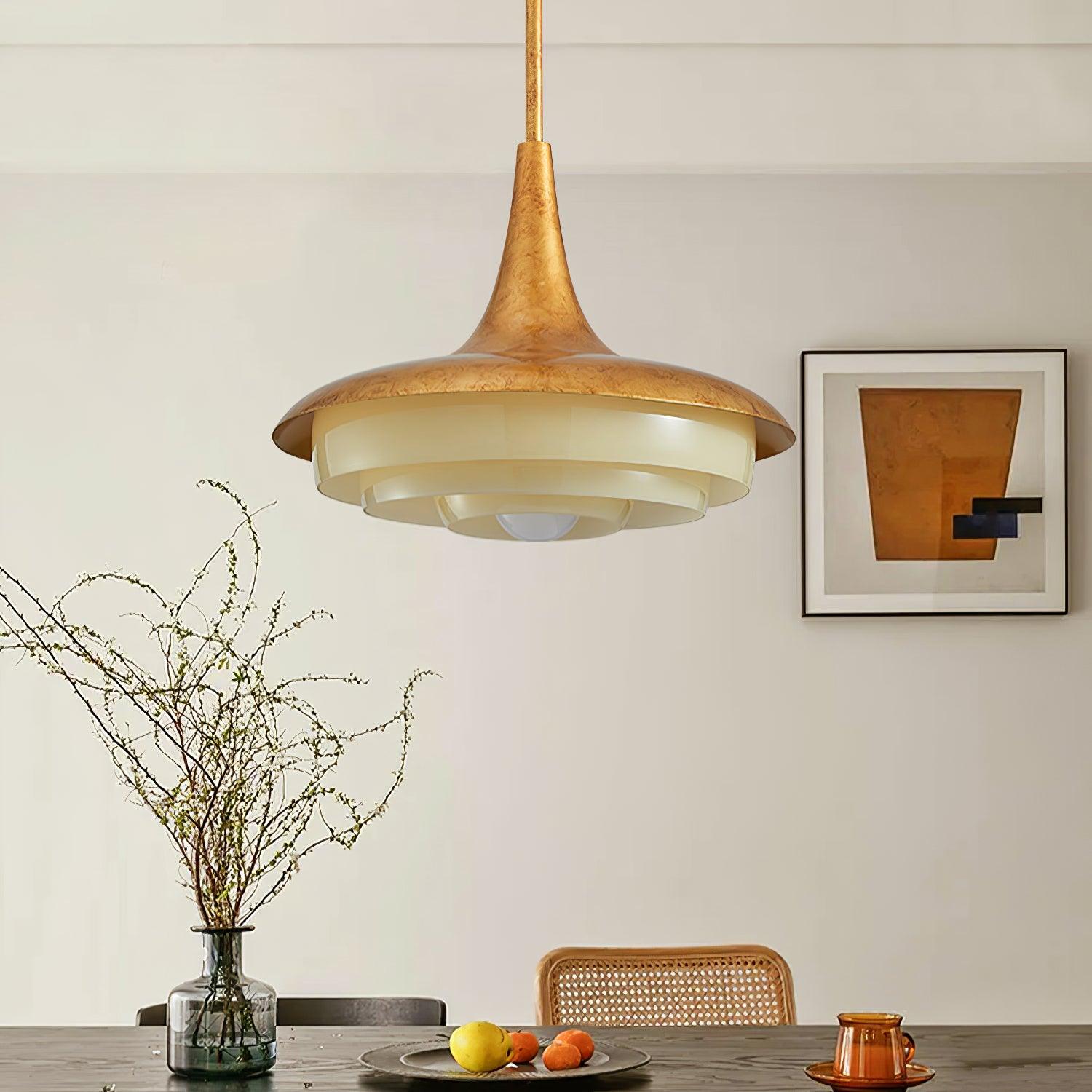 Modern Blossom Flower Glass Pendant Light Gold Floral Ceiling Hanging Fixture