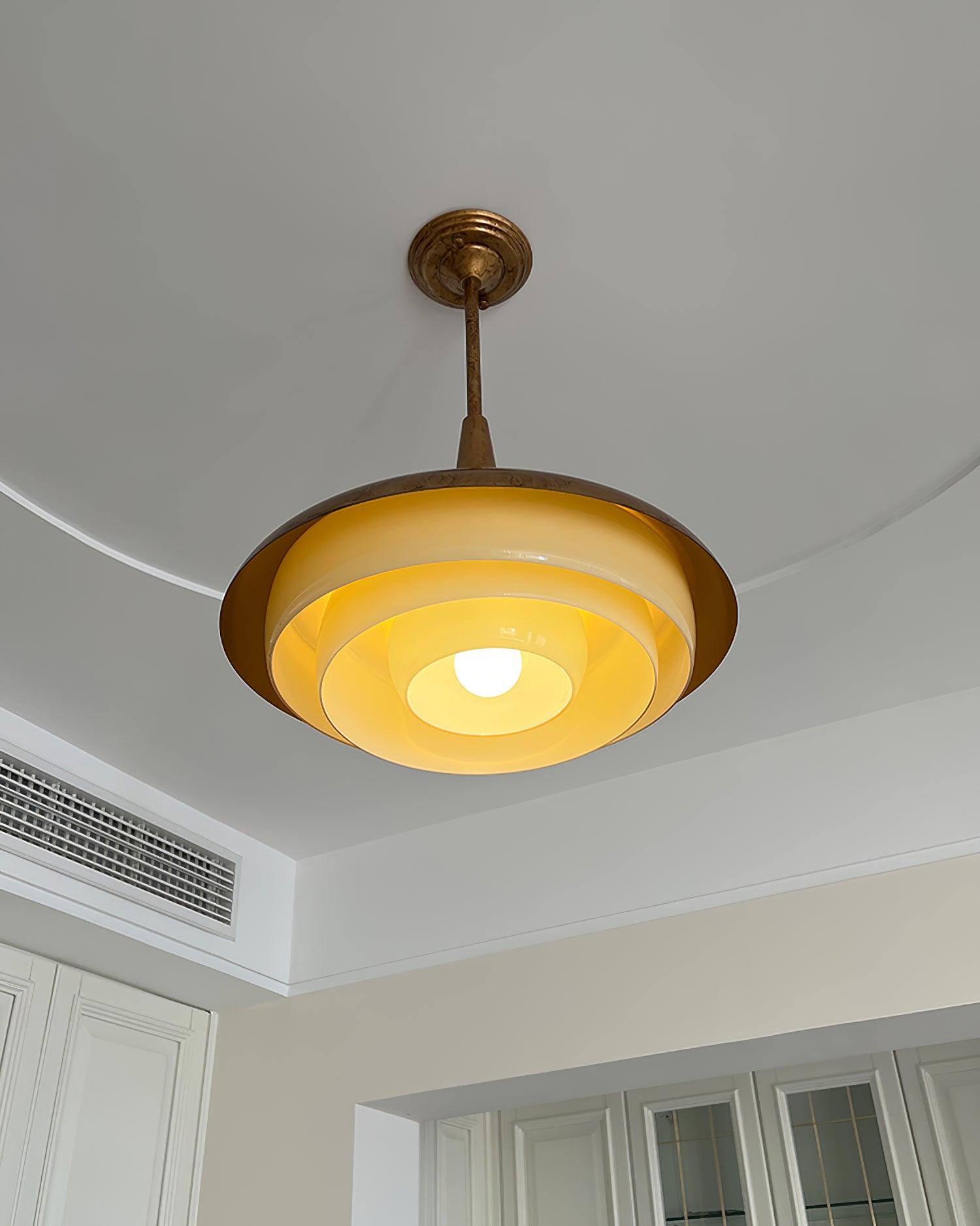 Modern Blossom Flower Glass Pendant Light Gold Floral Ceiling Hanging Fixture