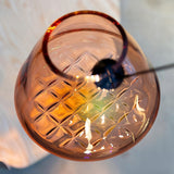 Modern Blown Glass Grid Pendant Light LED Geometric Hanging Lamp for Elegant Interior Lighting