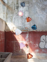 Modern Blown Glass Grid Pendant Light LED Geometric Hanging Lamp for Elegant Interior Lighting