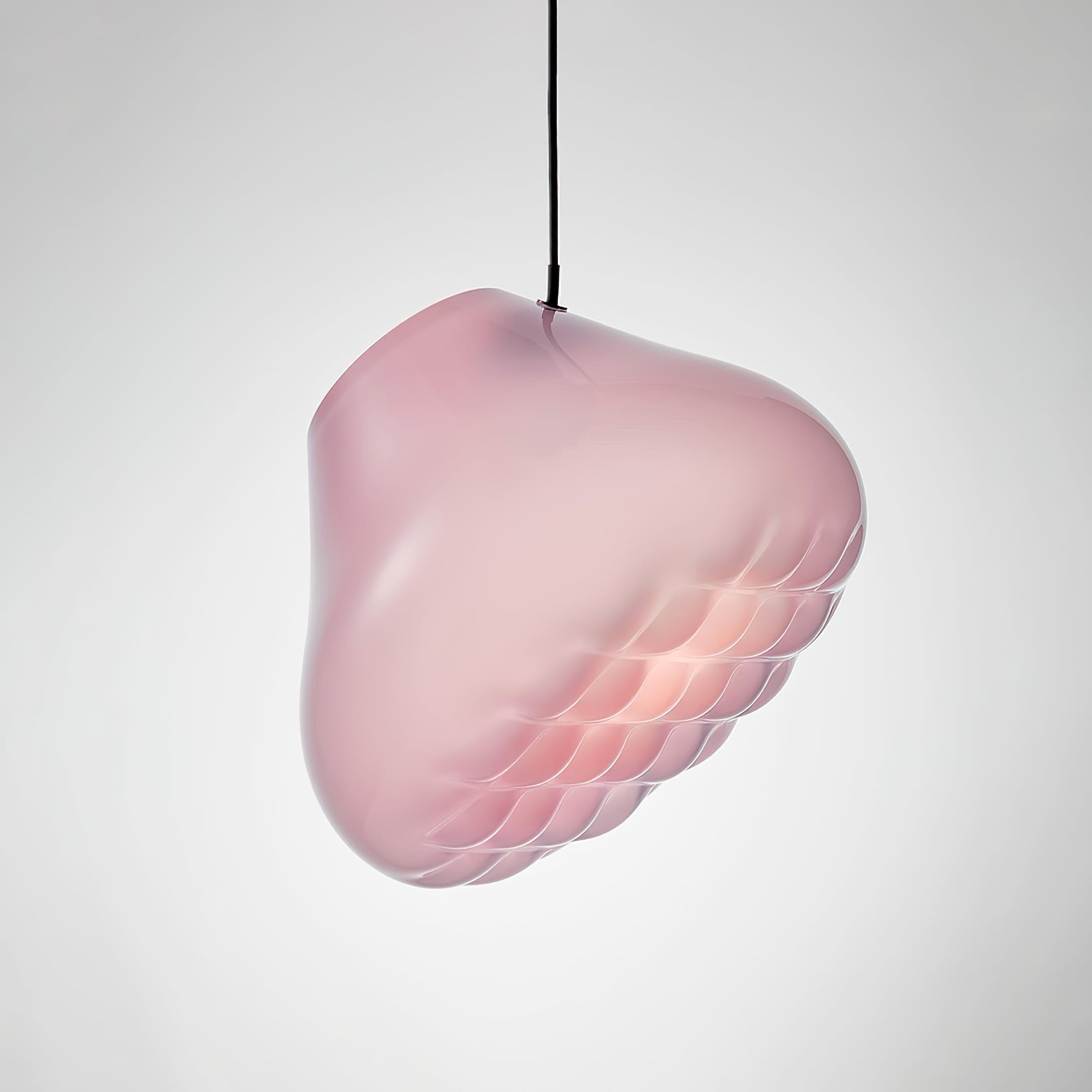 Modern Blown Glass Grid Pendant Light LED Geometric Hanging Lamp for Elegant Interior Lighting