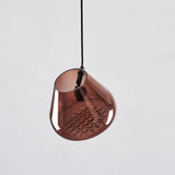 Modern Blown Glass Grid Pendant Light LED Geometric Hanging Lamp for Elegant Interior Lighting