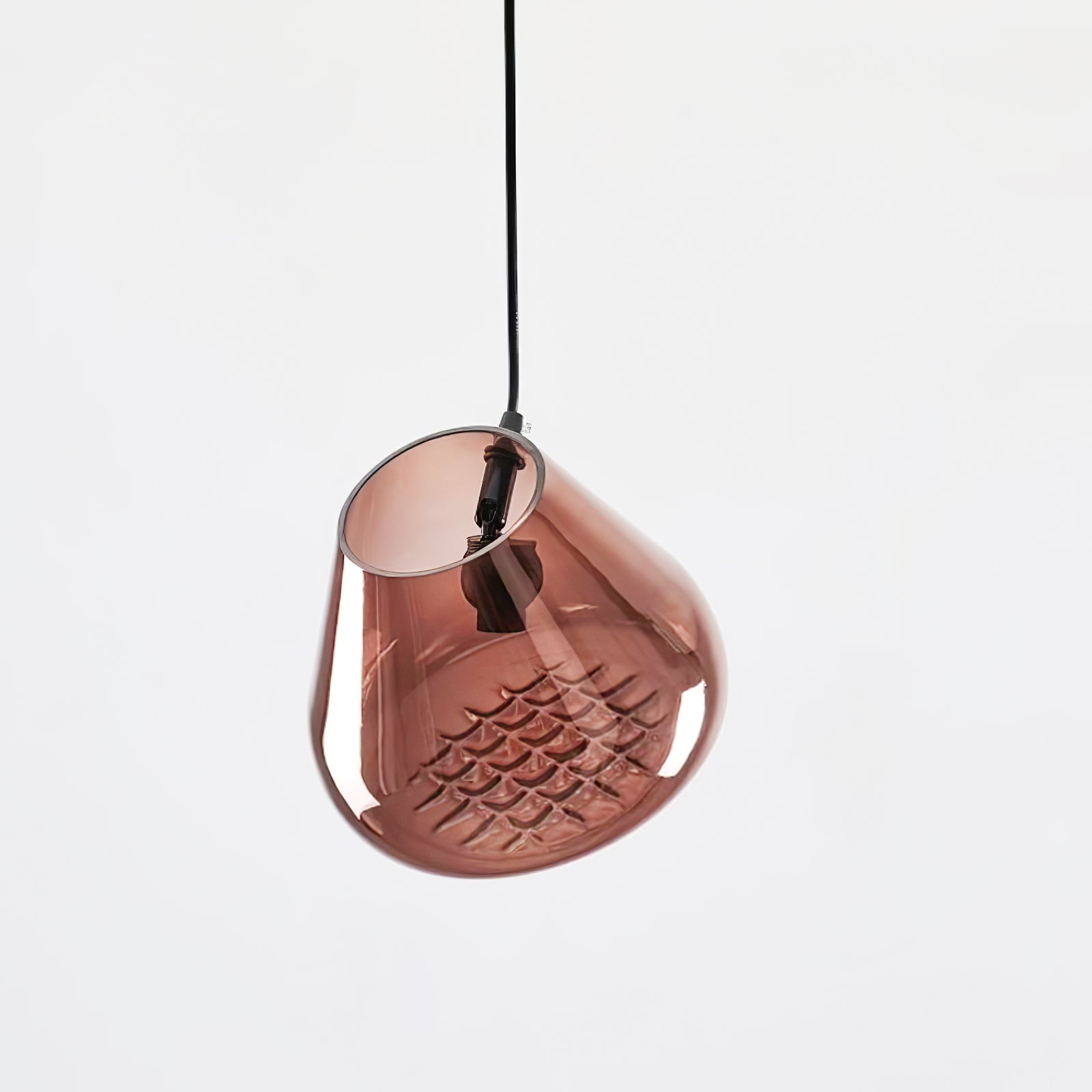 Modern Blown Glass Grid Pendant Light LED Geometric Hanging Lamp for Elegant Interior Lighting