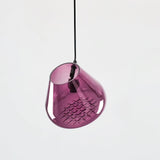 Modern Blown Glass Grid Pendant Light LED Geometric Hanging Lamp for Elegant Interior Lighting