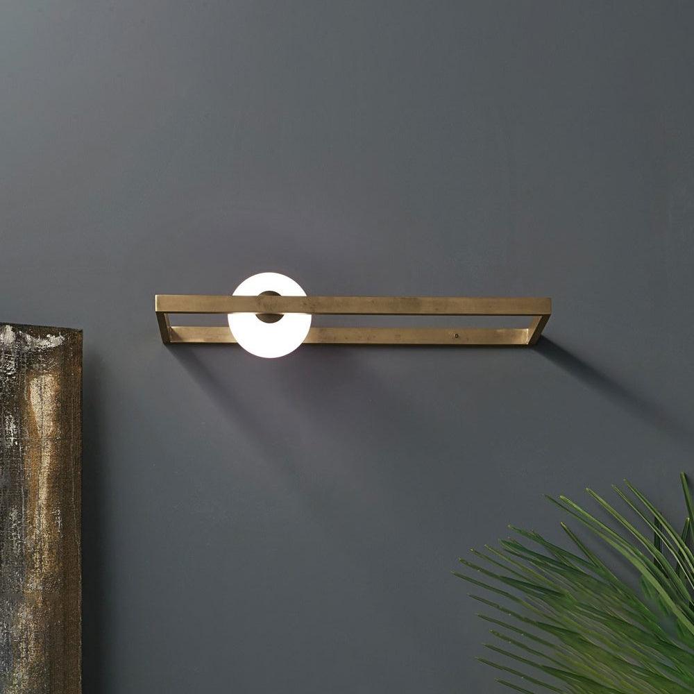 Modern Blown Glass Mondrian Wall Sconce with Iron Bracket for Contemporary Interiors
