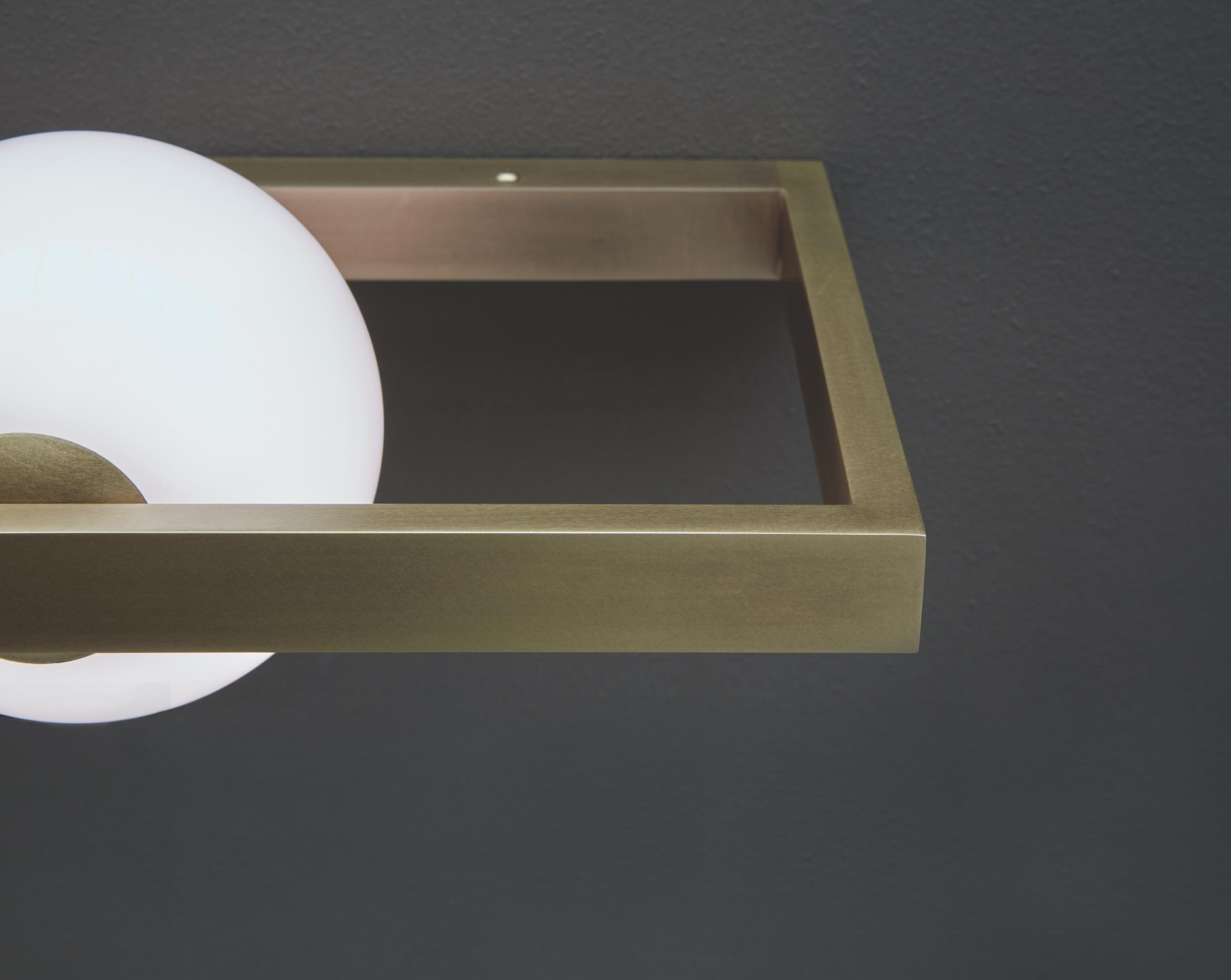 Modern Blown Glass Mondrian Wall Sconce with Iron Bracket for Contemporary Interiors