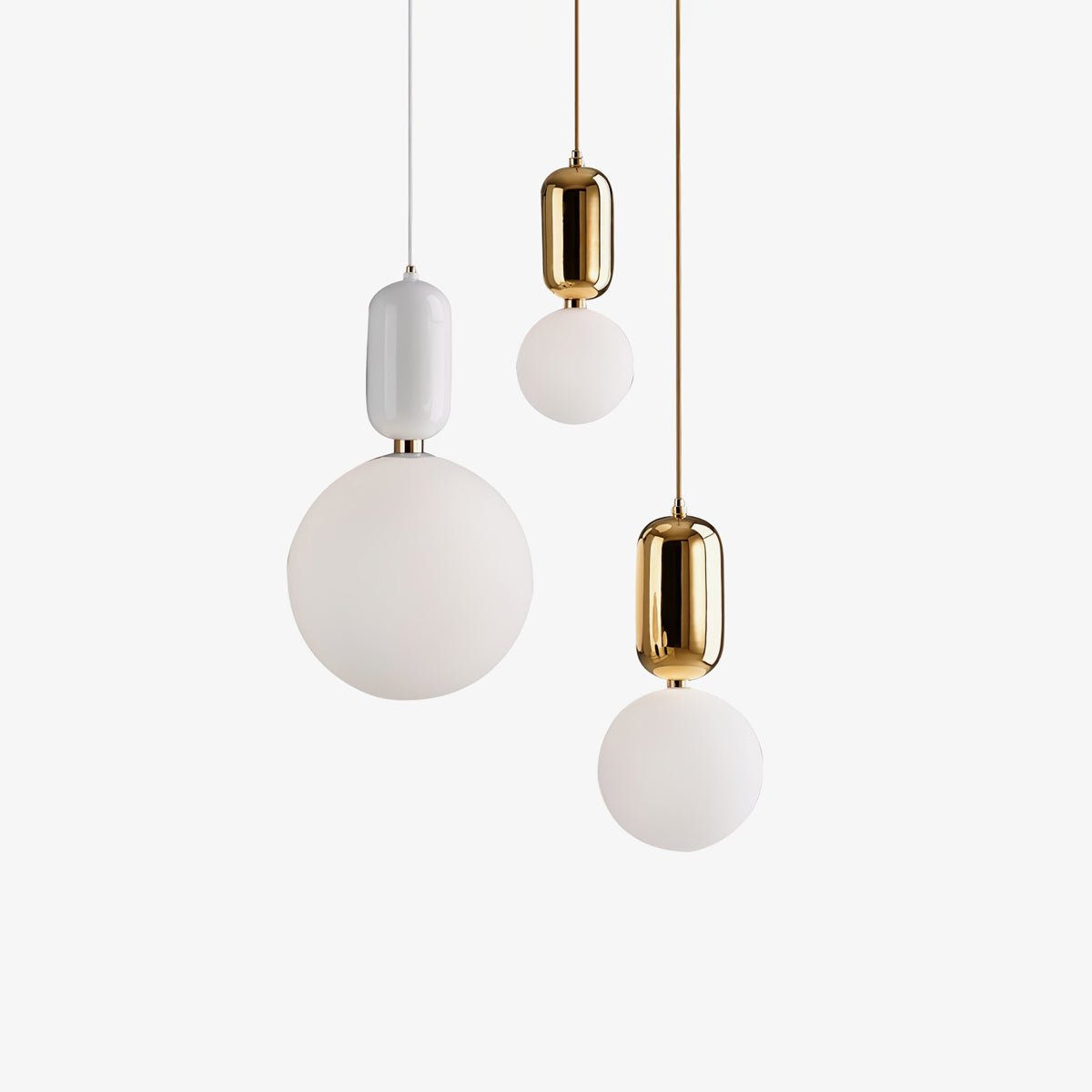 Modern Blown Glass Pendant Light with Minimalist Metal Frame for Contemporary Indoor Spaces
