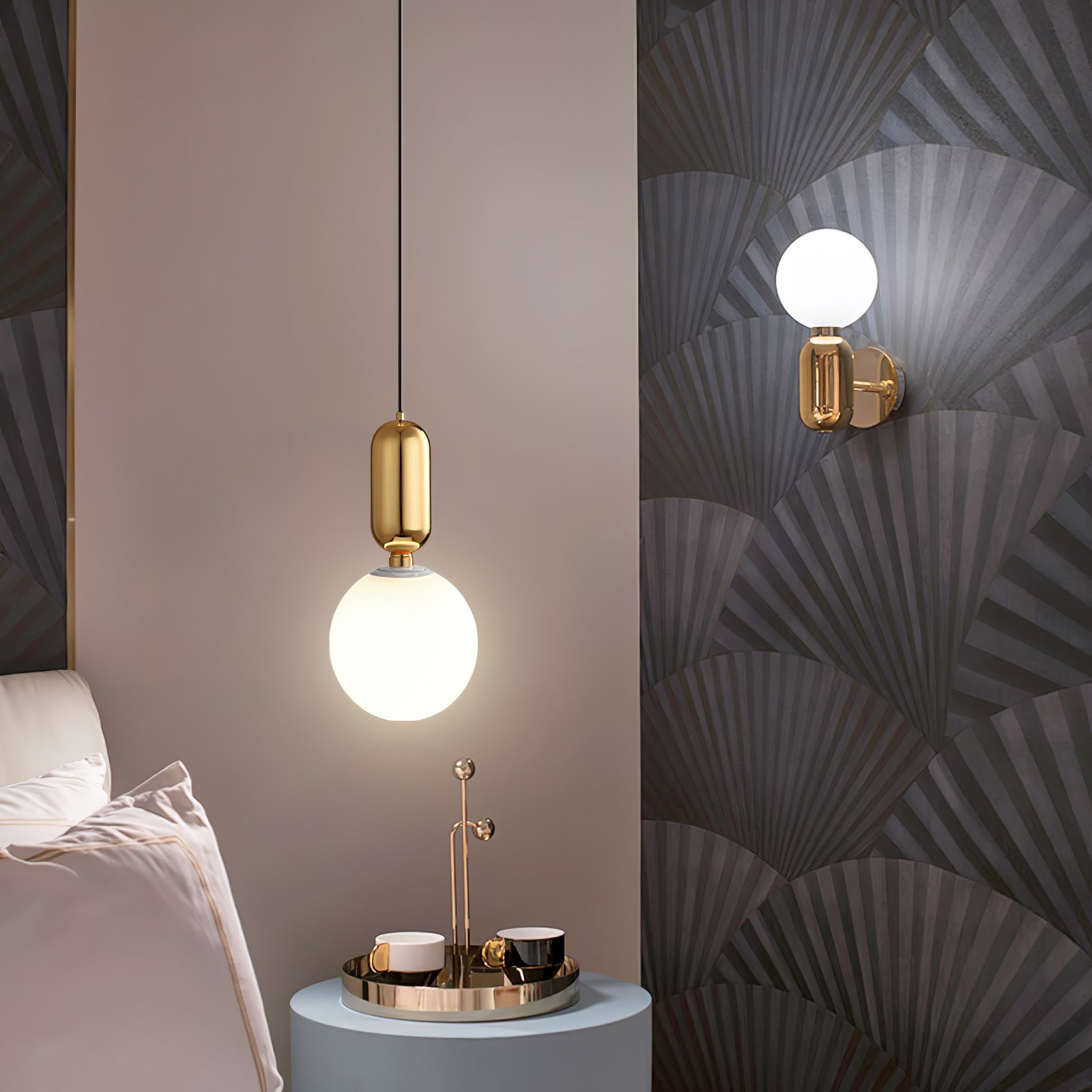 Modern Blown Glass Pendant Light with Minimalist Metal Frame for Contemporary Indoor Spaces
