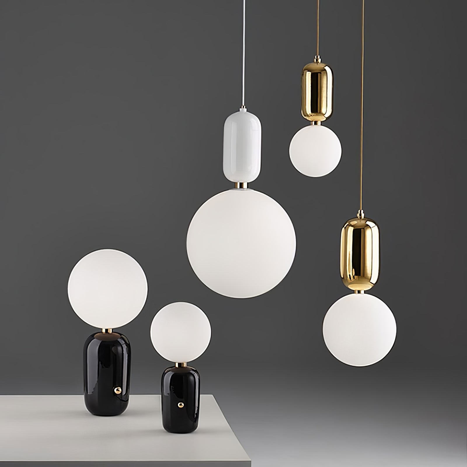 Modern Blown Glass Pendant Light with Minimalist Metal Frame for Contemporary Indoor Spaces