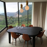 Modern Blown Glass Pendant Light with Minimalist Metal Frame for Contemporary Indoor Spaces