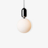 Modern Blown Glass Pendant Light with Minimalist Metal Frame for Contemporary Indoor Spaces