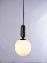 Modern Blown Glass Pendant Light with Minimalist Metal Frame for Contemporary Indoor Spaces