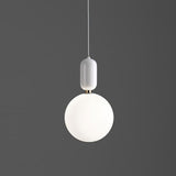 Modern Blown Glass Pendant Light with Minimalist Metal Frame for Contemporary Indoor Spaces