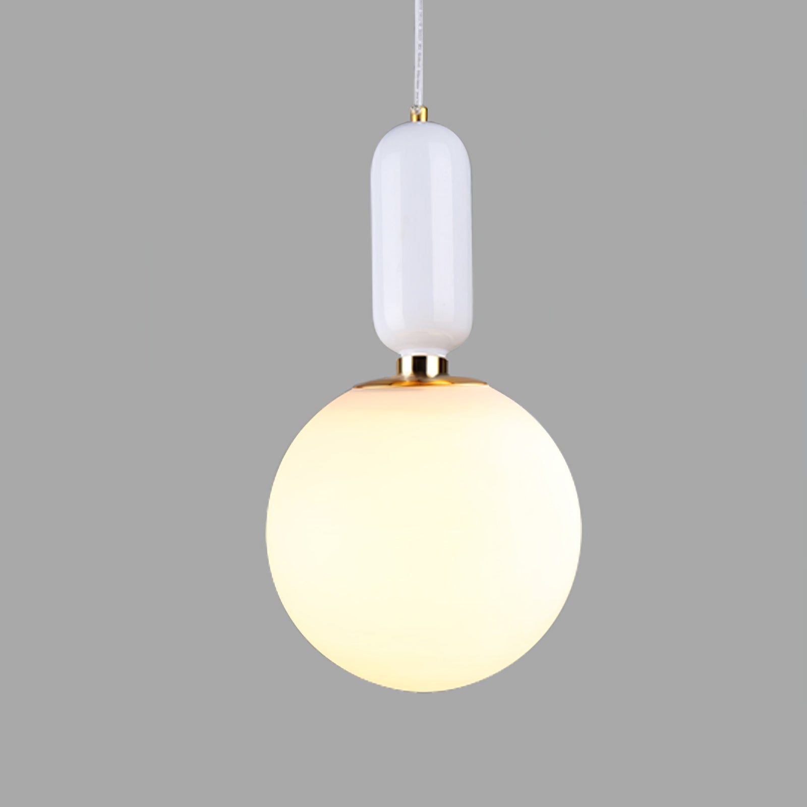 Modern Blown Glass Pendant Light with Minimalist Metal Frame for Contemporary Indoor Spaces