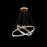 Modern Blue Crystal Butterfly LED Chandelier Luxury Gold Hanging Pendant Light
