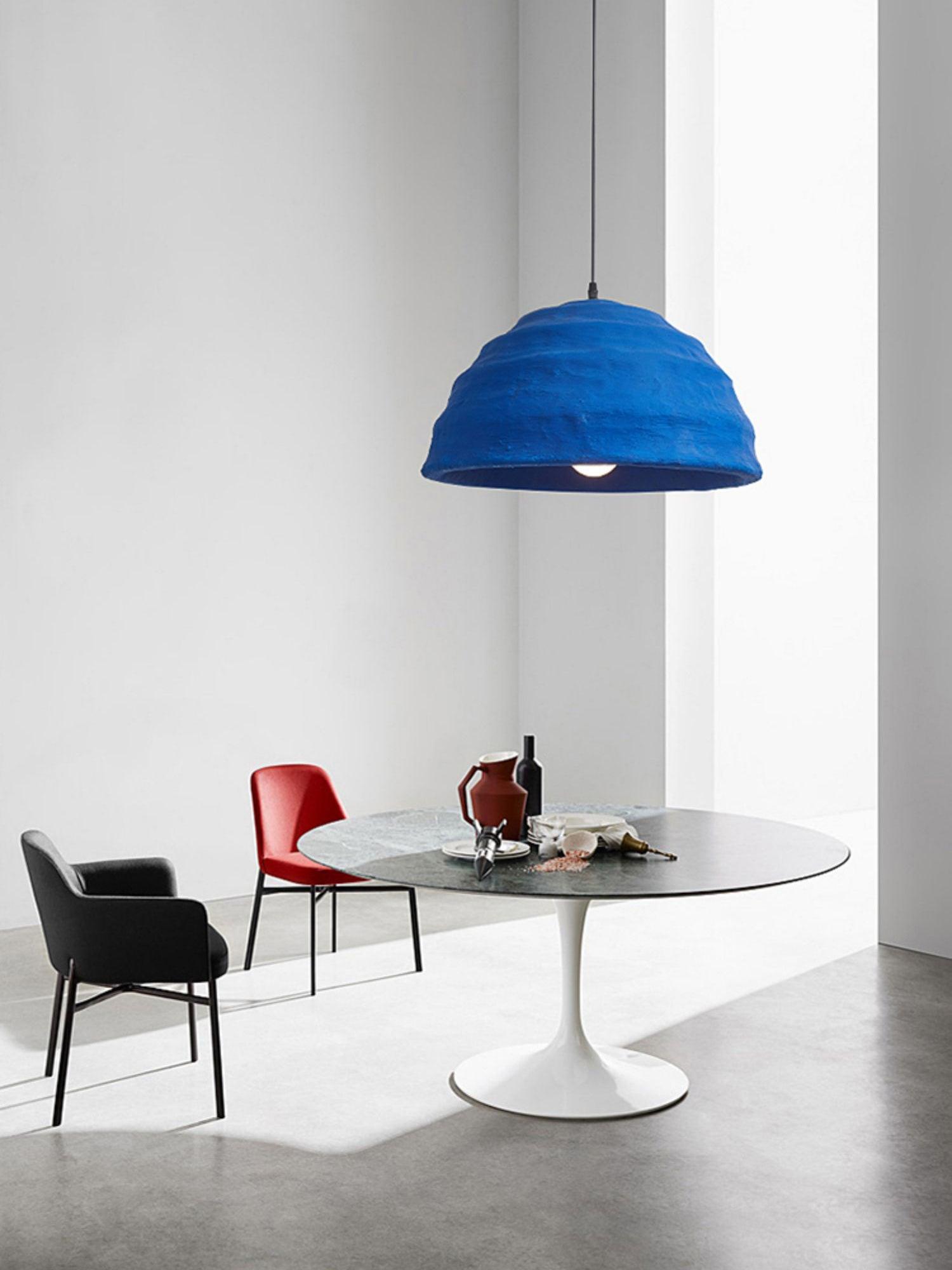 Modern Blue Polystyrene Pendant Light Eco Friendly Recycled Pluto Hanging Lamp for Indoor Use