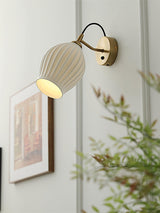 Modern Bone China Ceramic Ribbed Sconce Wall Light for Living Room Bedroom