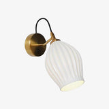 Modern Bone China Ceramic Ribbed Sconce Wall Light for Living Room Bedroom