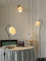 Modern Bone China Ceramic Ribbed Sconce Wall Light for Living Room Bedroom