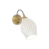 Modern Bone China Ceramic Ribbed Sconce Wall Light for Living Room Bedroom