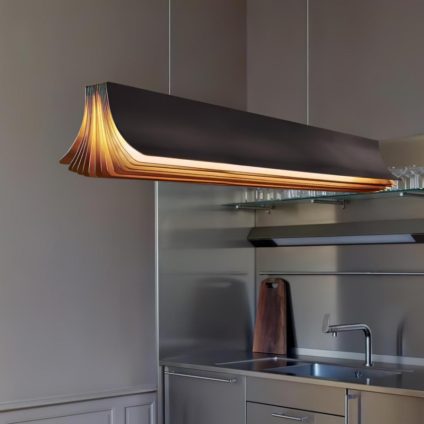 Modern Book Design LED Pendant Light Minimalist Acrylic Hanging Ceiling Fixture for Dining Room