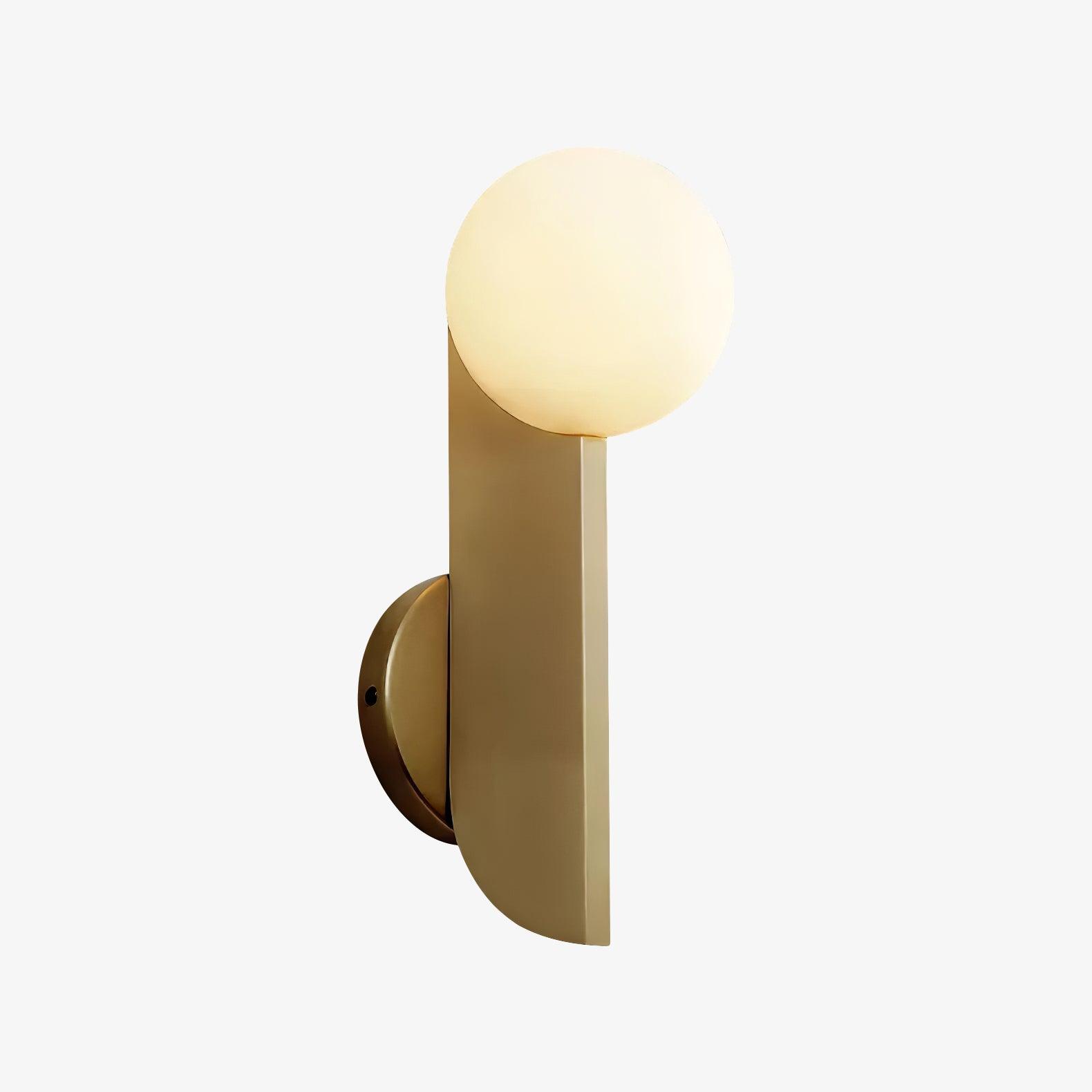Modern Bower Sculptural Wall Sconce Brass with Polished White Glass Globe LED Vanity Light